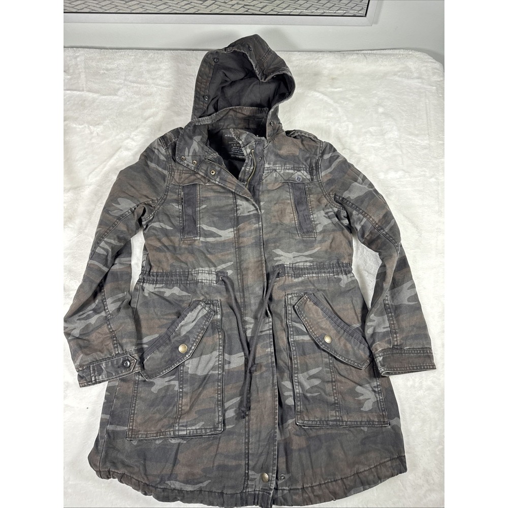 American Eagle Hooded Utility Full Zip Camo Women's Heavyweight Jacket 41-1813